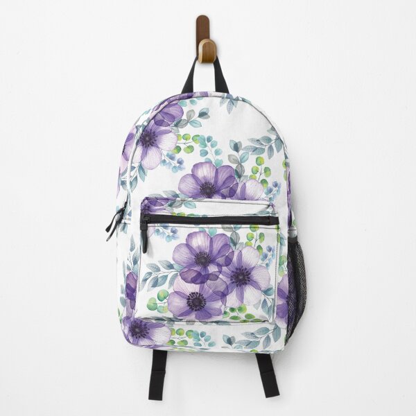 Item preview, Purple Anemone translucent flowers bouquet. Spring transparent flowers and leaves composition. Elegant blooming floral arrangement designed and sold by likapix.