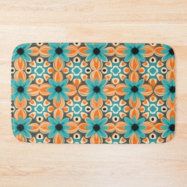 Item preview, Retro Style Floral Block Print designed and sold by Driftwood Spirits.