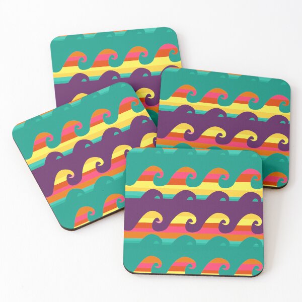 Item preview,  Vintage waves mid century retro style pop pattern designed and sold by darfeuille.