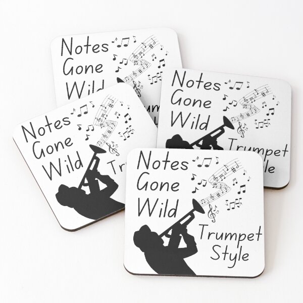 Item preview, Notes gone wild trumpet style - Jazz trumpet saxophone retro design designed and sold by wholigans.