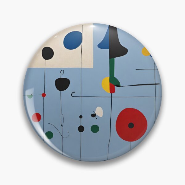 Item preview, Joan Miro Inspired Light Blue Digital Art with Lines designed and sold by bettypure.