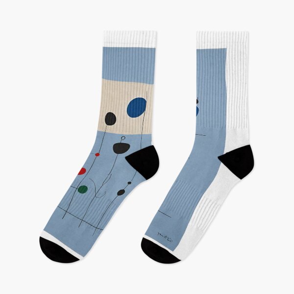 Item preview, Joan Miro Inspired Light Blue Digital Art with Lines designed and sold by bettypure.