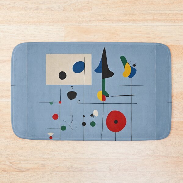 Item preview, Joan Miro Inspired Light Blue Digital Art with Lines designed and sold by bettypure.