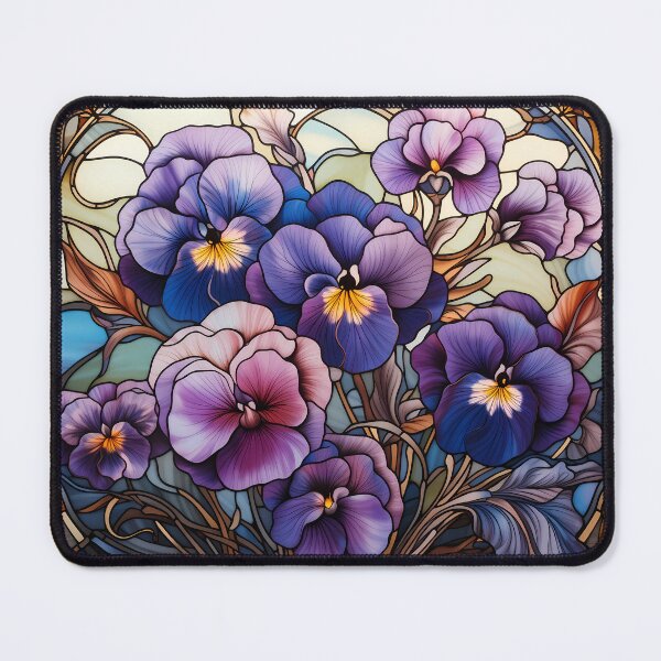 Item preview, Stained Glass Pansy Elegance designed and sold by Matt's Artificial Nature.
