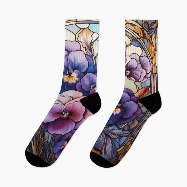 Item preview, Stained Glass Pansy Elegance designed and sold by Matt's Artificial Nature.