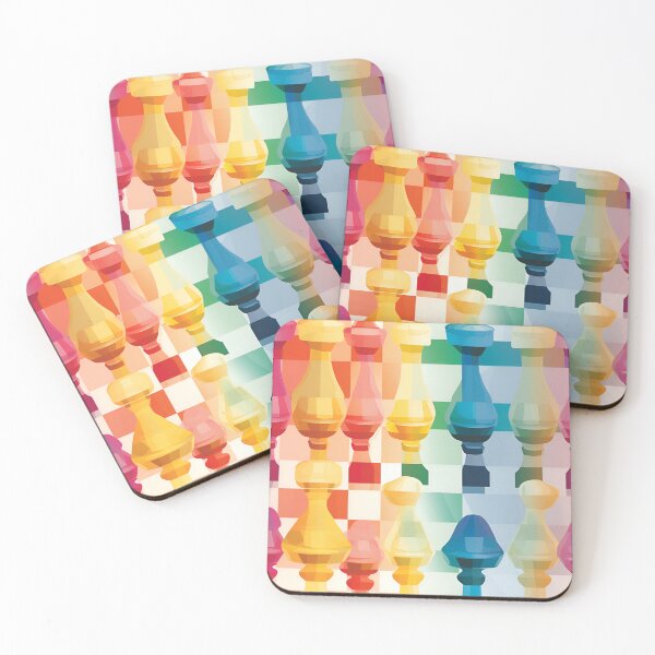 Item preview, Rainbow Chess Figures pattern designed and sold by Sp3ctrumOfColor.