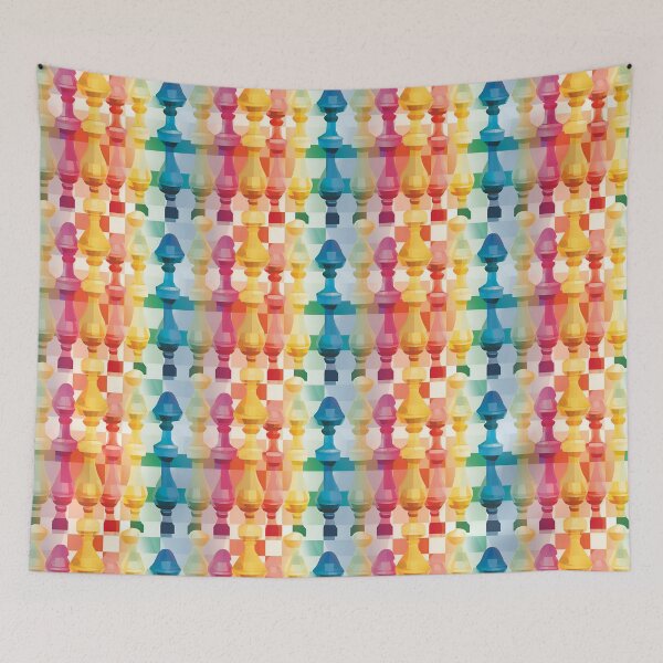 Item preview, Rainbow Chess Figures pattern designed and sold by Sp3ctrumOfColor.