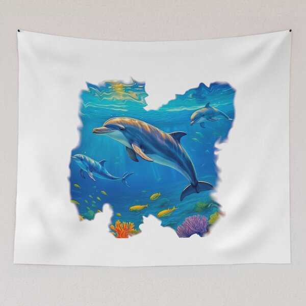 Item preview, Swimming dolphins  designed and sold by CuteCreature.
