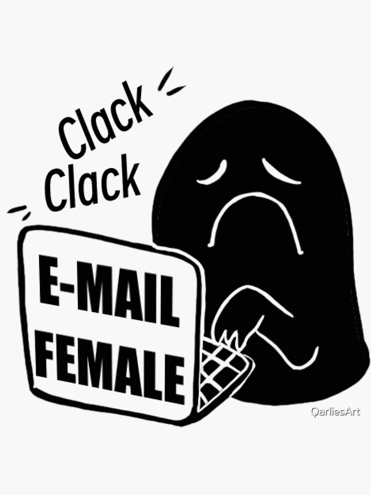 Thumbnail 3 of 3, Sticker, E-mail Female designed and sold by QarliesArt.