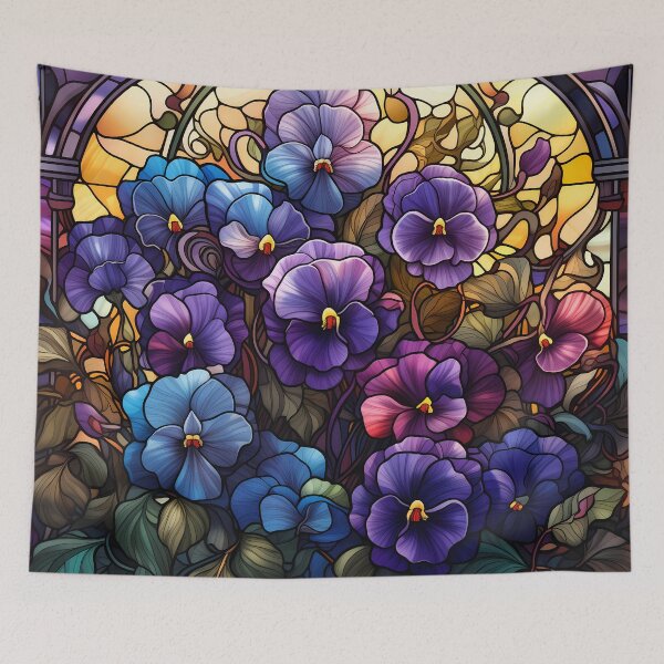 Item preview, Sunset Melody in Stained Glass Pansies designed and sold by Matt's Artificial Nature.