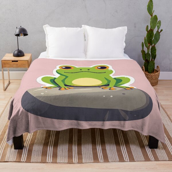 Item preview, Cute frog sitting on stone designed and sold by Bilisik.