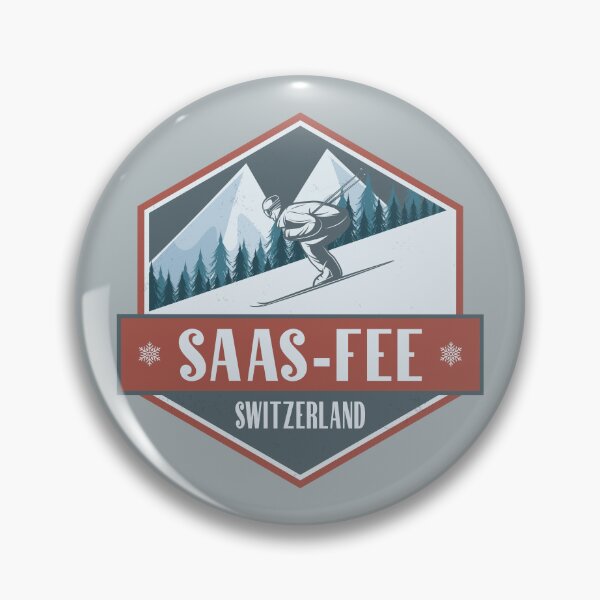 Item preview, Saas-Fee Switzerland Vintage Skiing Design designed and sold by CynthiaGraphics.
