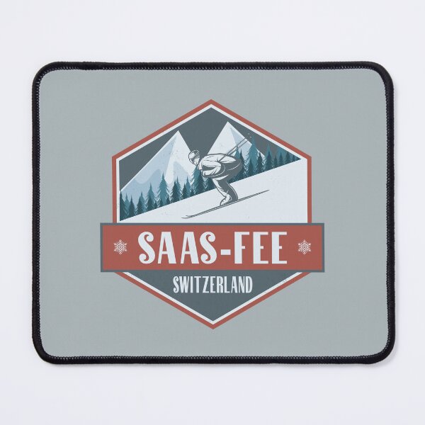 Item preview, Saas-Fee Switzerland Vintage Skiing Design designed and sold by CynthiaGraphics.