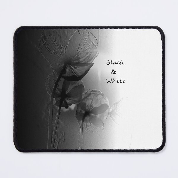 Item preview, Black&White poppies photo, gray embossed pattern, black/white transition designed and sold by evadesignbubble.