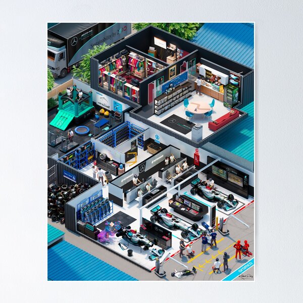 Merc Garage Cutaway Poster