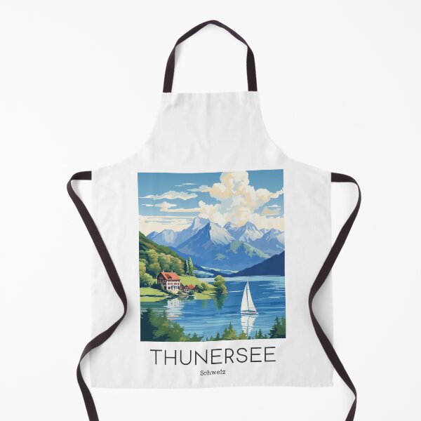 Item preview, A Vintage Travel Illustration of the Lake Thun - Switzerland / Thunersee Schweiz designed and sold by GoodOldVintage.