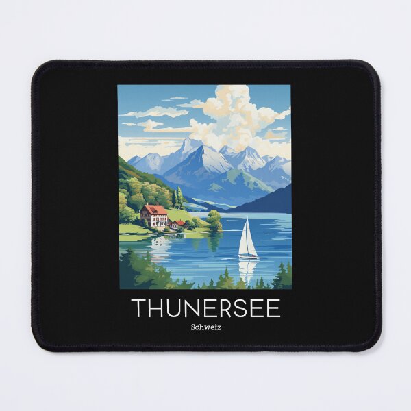 Item preview, A Vintage Travel Illustration of the Lake Thun - Switzerland / Thunersee Schweiz designed and sold by GoodOldVintage.