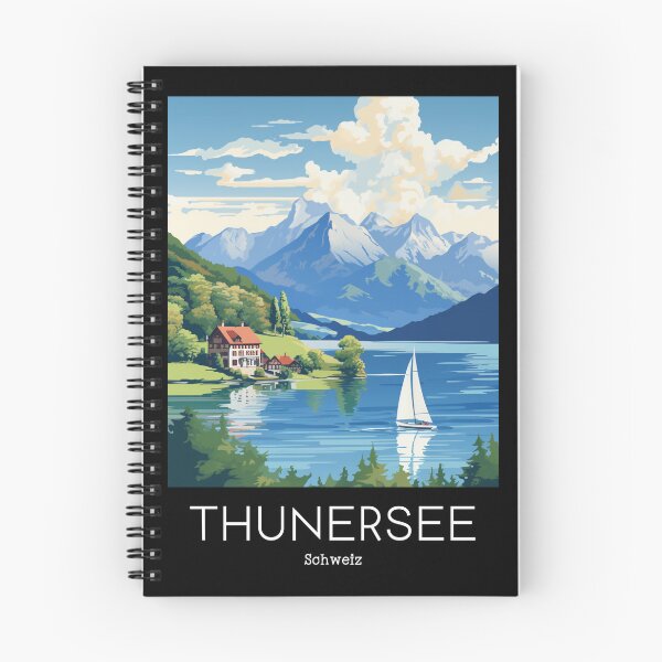 Item preview, A Vintage Travel Illustration of the Lake Thun - Switzerland / Thunersee Schweiz designed and sold by GoodOldVintage.