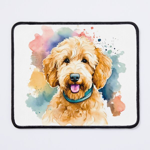 Aperçu de l'œuvre Aquarelle mignonne de Goldendoodle créée et vendue par Fredster1966.