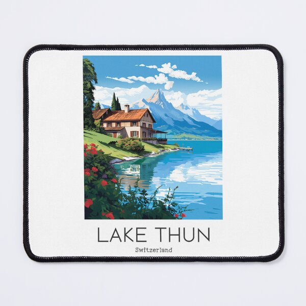 Item preview, A Vintage Travel Illustration of the Lake Thun - Switzerland / Thunersee Schweiz designed and sold by GoodOldVintage.