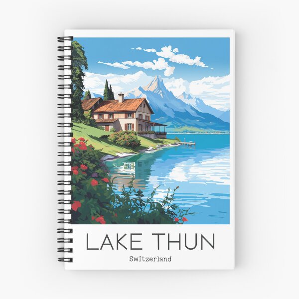 Item preview, A Vintage Travel Illustration of the Lake Thun - Switzerland / Thunersee Schweiz designed and sold by GoodOldVintage.