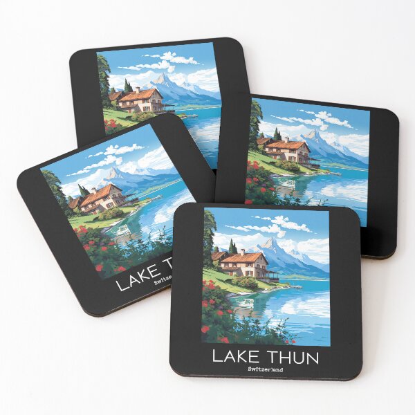 Item preview, A Vintage Travel Illustration of the Lake Thun - Switzerland / Thunersee Schweiz designed and sold by GoodOldVintage.