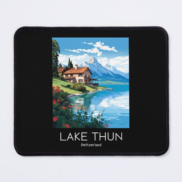 Item preview, A Vintage Travel Illustration of the Lake Thun - Switzerland / Thunersee Schweiz designed and sold by GoodOldVintage.