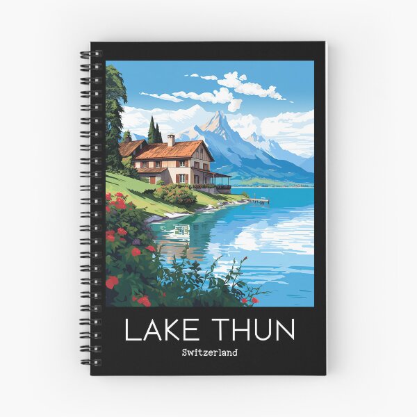 Item preview, A Vintage Travel Illustration of the Lake Thun - Switzerland / Thunersee Schweiz designed and sold by GoodOldVintage.