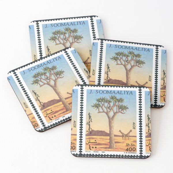 Item preview, Somali Serenity: Vintage Somalia Postage Stamp with Tree Aloe and Graceful Giraffes designed and sold by VintageSomalia.