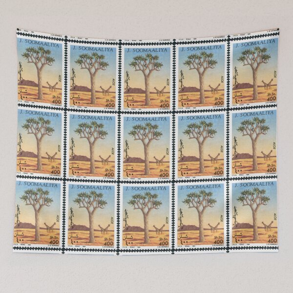 Item preview, Somali Serenity: Vintage Somalia Postage Stamp with Tree Aloe and Graceful Giraffes designed and sold by VintageSomalia.