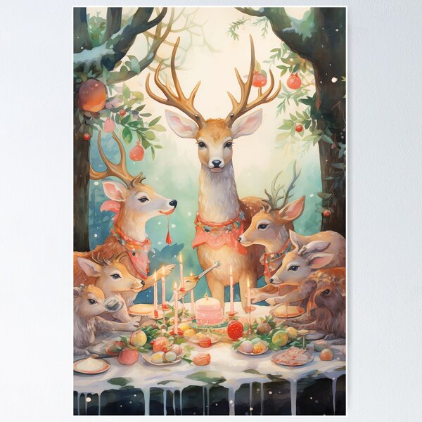 Item preview, Festive Reindeer Banquet designed and sold by cute-animals99.