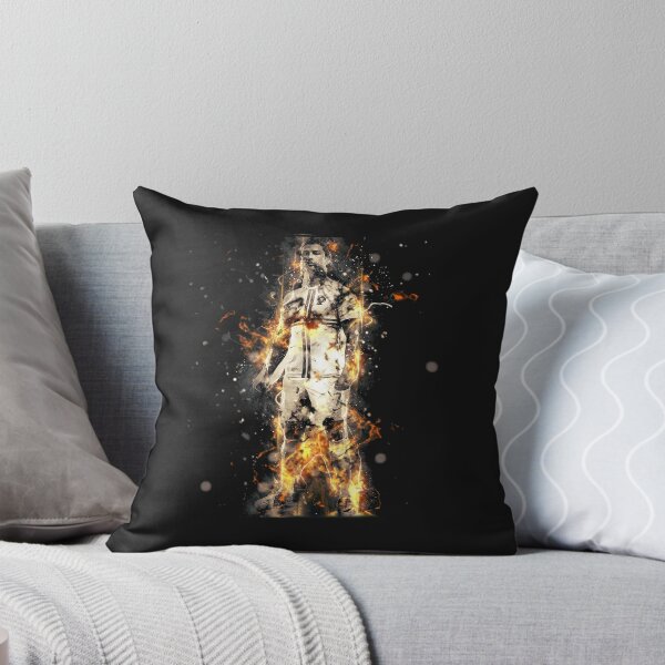Ronaldo On Fire T Shirt Cristiano Cr7 Soccer S Jersey Men Madrid 7 Portugal Football Real White Kids Tee Mens Black Throw Pillow