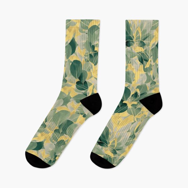 Item preview, Green eucalyptus on yellow background  designed and sold by Natalia Ruzhyna.