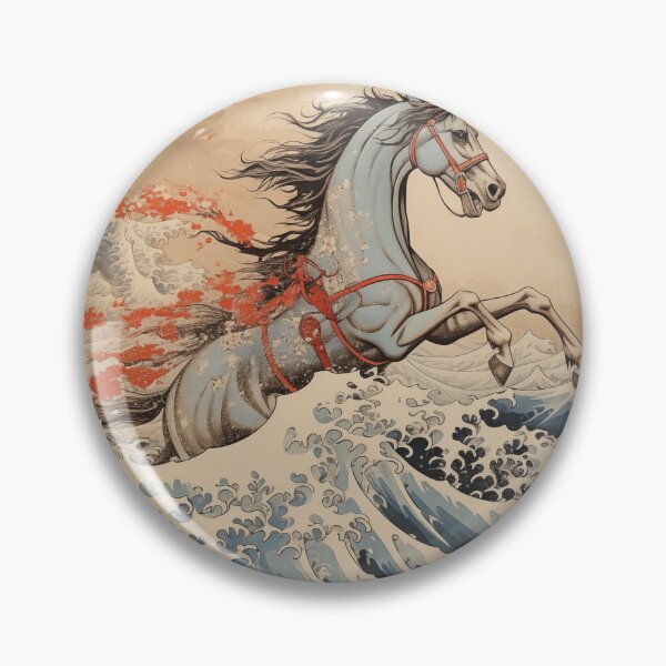 Item preview, Equestrian Wave: A Hokusai-Inspired Horse Riding Art designed and sold by HorsesApp.
