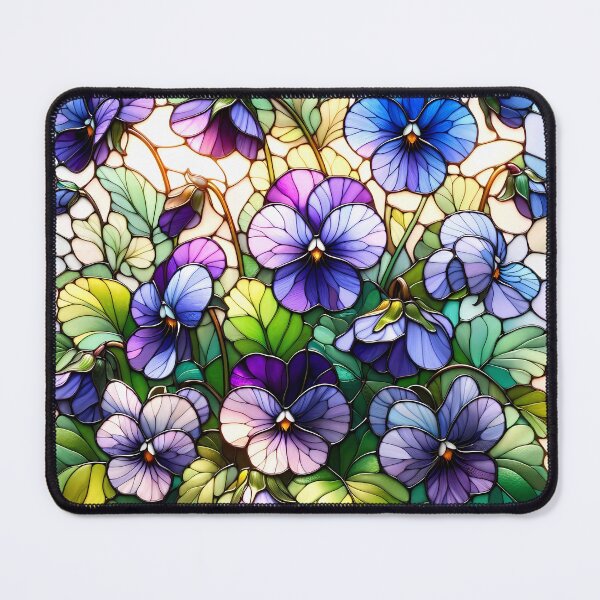 Item preview, Stained Glass Pansy Mosaic designed and sold by Matt's Artificial Nature.
