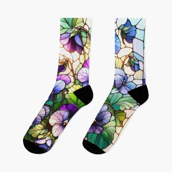 Item preview, Stained Glass Pansy Mosaic designed and sold by Matt's Artificial Nature.