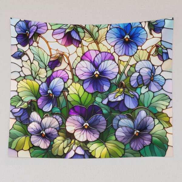 Artikelvorschau, Stiefmütterchen-Mosaik aus Buntglas entworfen und verkauft von Matt's Artificial Nature.