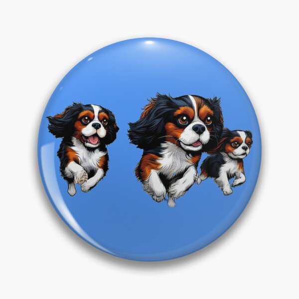 Artikelvorschau, Dreifarbiger Cavalier King Charles Spaniel beim Laufen entworfen und verkauft von barksandsqueaks.