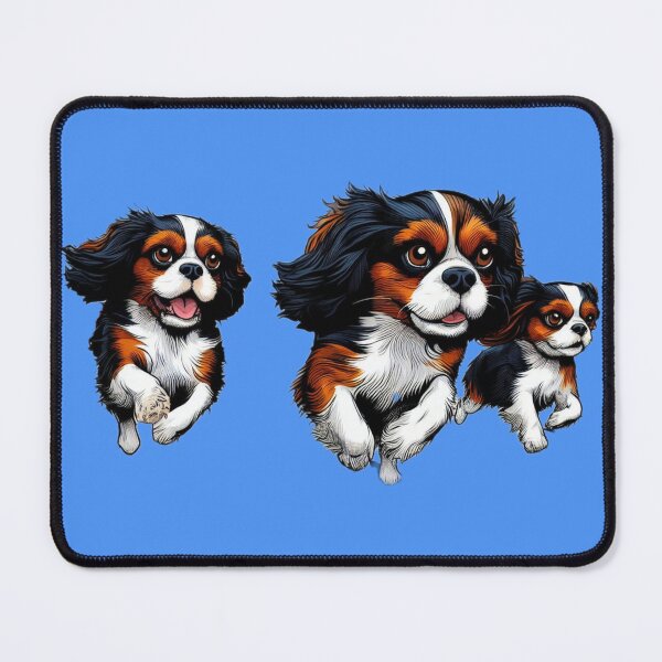 Item preview, Tri Colour Cavalier King Charles Spaniels Running designed and sold by barksandsqueaks.