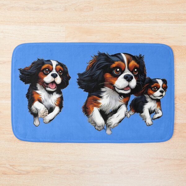 Item preview, Tri Colour Cavalier King Charles Spaniels Running designed and sold by barksandsqueaks.