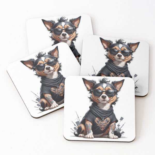 Item preview, Dogmafia tattoo style colorful printed dogs illustration style #006 designed and sold by shopsmarty.