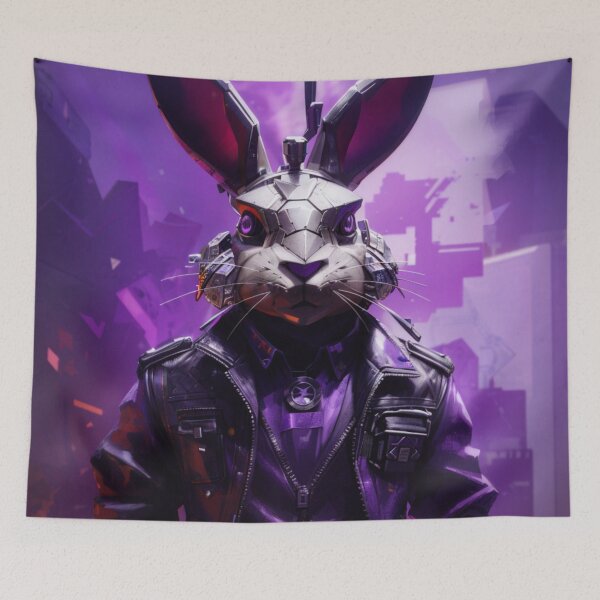 Item preview, Punk Rabbit on Purple Background designed and sold by BitPunk.