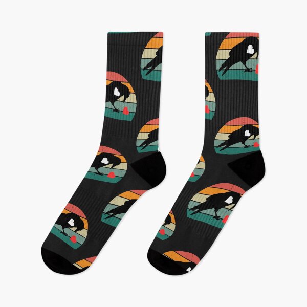 Item preview, Retro sunset and black raven heart eating designed and sold by erozzz.
