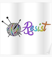 Resist Yarn Knit Crochet Poster