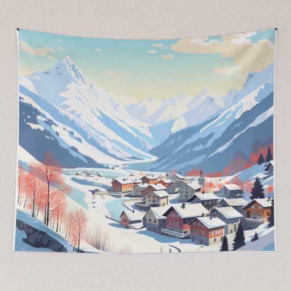 Item preview,  A Vintage Travel Illustration of Alpe d´Huez - France  designed and sold by GoodOldVintage.