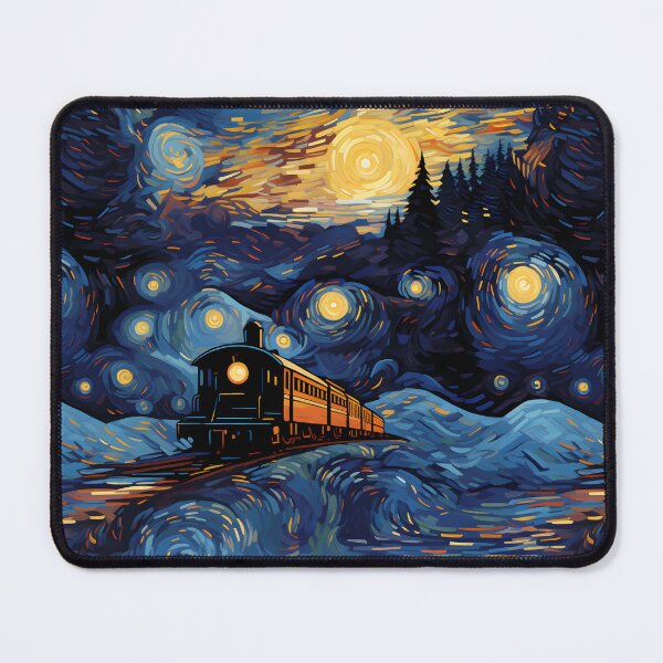 Midnight Express Through Starry Sky Mouse Pad