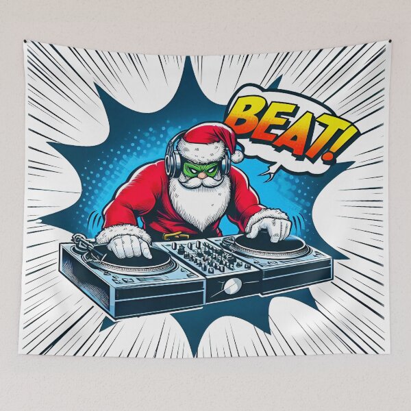 Item preview, Festive Santa Cluas DJ Funny Christmas t shirt designed and sold by SideKickCreates.