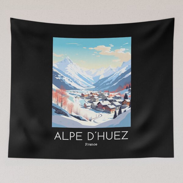 Item preview, A Vintage Travel Illustration of Alpe d´Huez - France  designed and sold by GoodOldVintage.