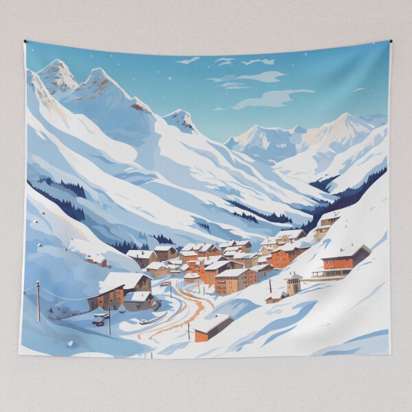 Item preview, A Vintage Travel Illustration of Alpe d´Huez - France  designed and sold by GoodOldVintage.