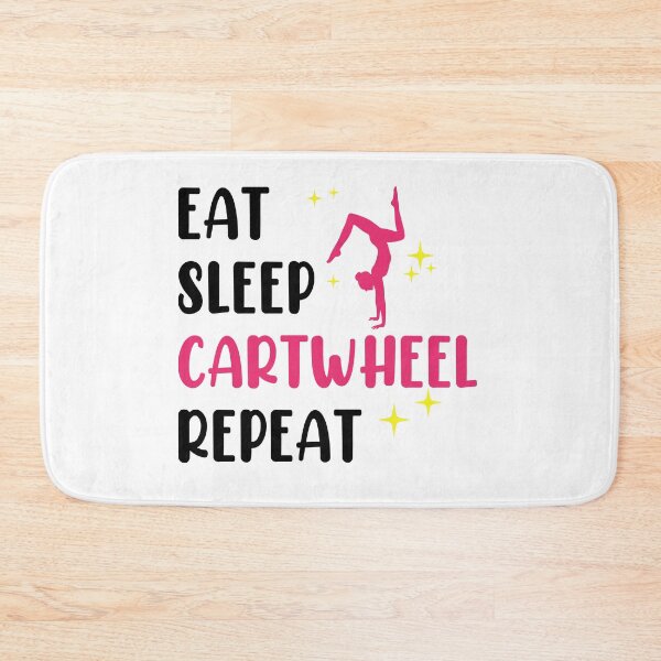 Aperçu de l'œuvre Eat Sleep Cartwheel Repeat, Cartwheel Tumbling Lover Athlete Girl, Womens Cheer Mom créée et vendue par behindthefacts.